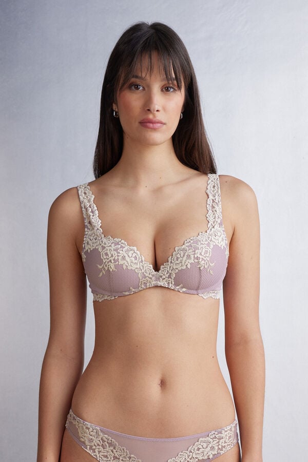 Women Intimissimi Pretty Flowers Gioia Super Push-Up Bra White | 1587493-ZL