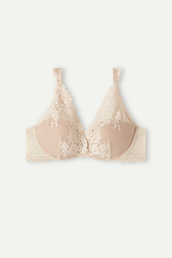 Women Intimissimi Pretty Flowers Giorgia Balconette Bra Cream Pink | 0248531-YR