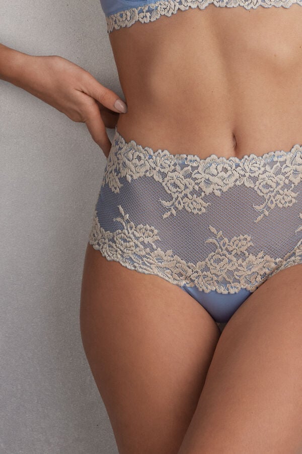 Women Intimissimi Pretty Flowers Hipsterzilian Briefs Blue / White | 9205438-HA