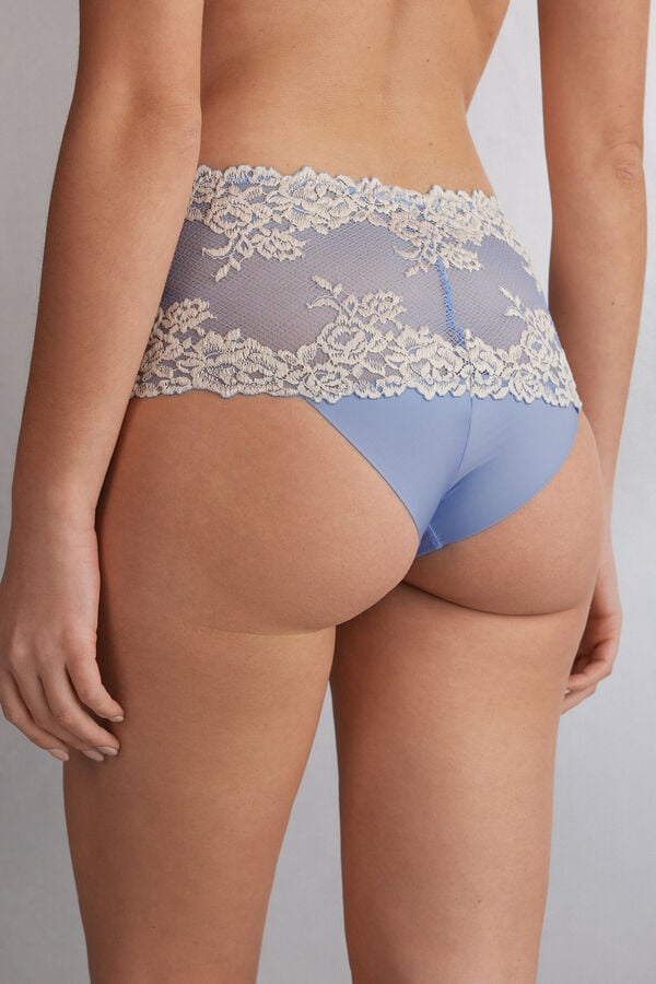 Women Intimissimi Pretty Flowers Hipsterzilian Briefs Blue / White | 9205438-HA