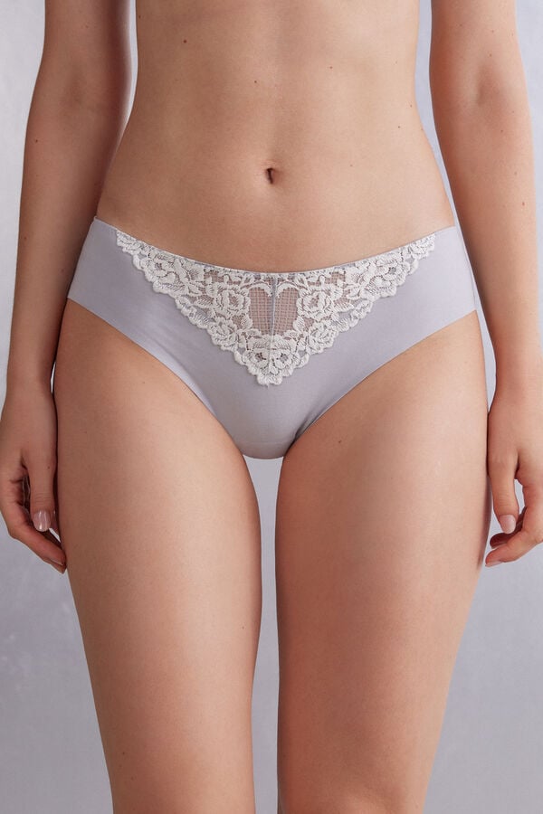 Women Intimissimi Pretty Flowers Seamless Cotton Panties Grey | 9108264-CI