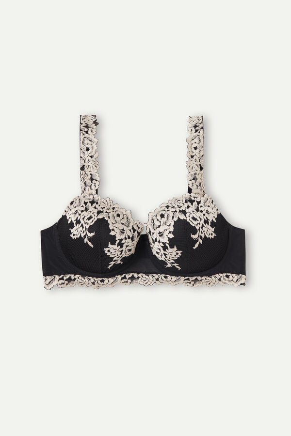 Women Intimissimi Pretty Flowers Sofia Balconette Bra Black / White | 5294781-KF