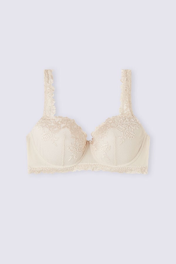 Women Intimissimi Pretty Flowers Sofia Balconette Bra Cream Pink | 1806475-YV