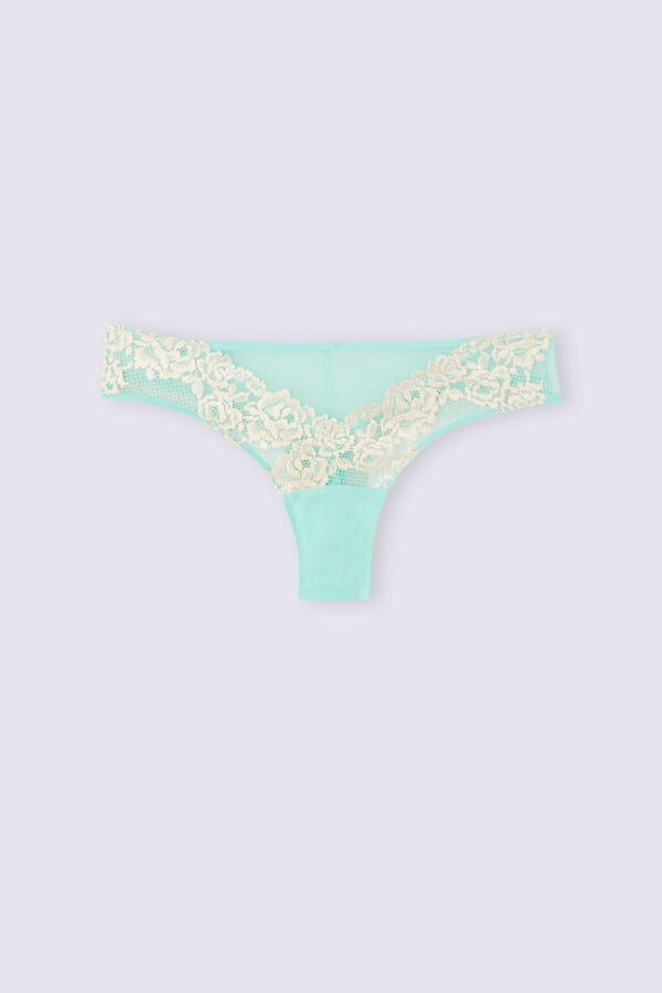 Women Intimissimi Pretty Flowerszilian Briefs Green / White | 0837924-GZ