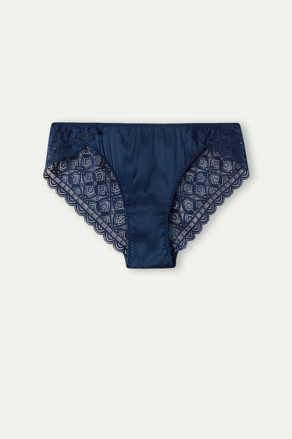 Women Intimissimi Silk And Lace Briefs Blue | 3907415-PD