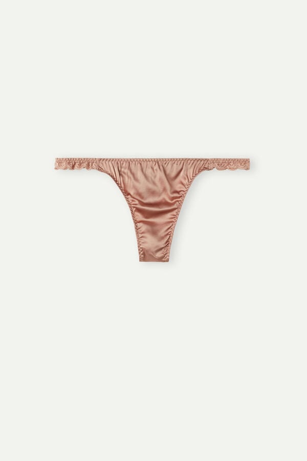 Women Intimissimi Silk And Lace G-String Thong Pink | 3794028-YN