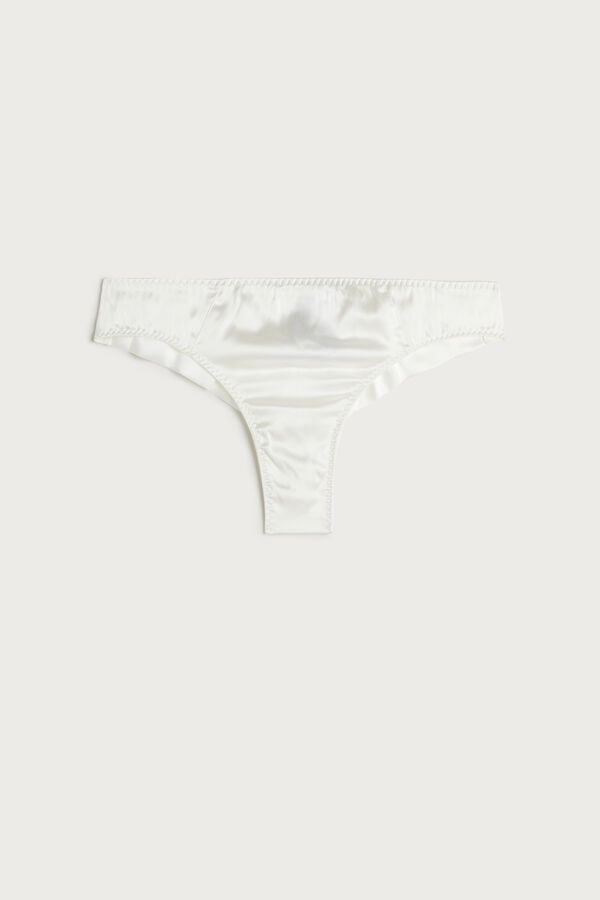 Women Intimissimi Silk Cheeky Briefs White | 0467329-ND