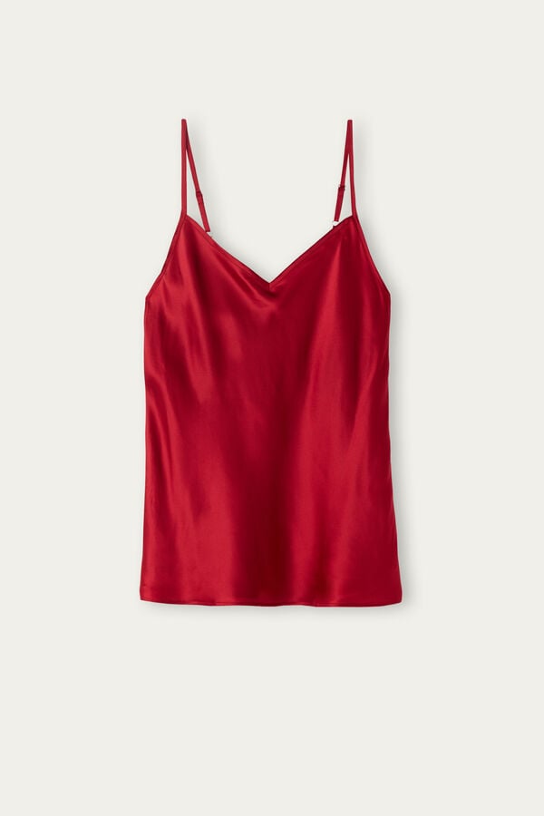 Women Intimissimi Silk Satin With V-Neckline Tank Top Red | 9547682-QU