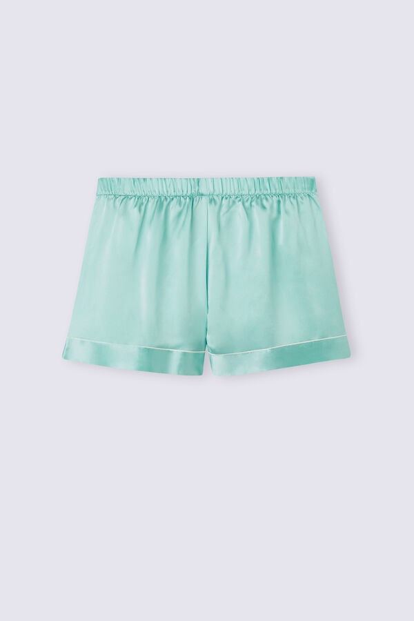 Women Intimissimi Silk With Contrast Trim Shorts Green | 3501294-PK