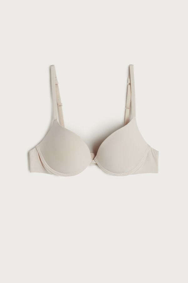 Women Intimissimi Simona Microfiber Super Push-Up Bra Cream Pink | 3596047-YM