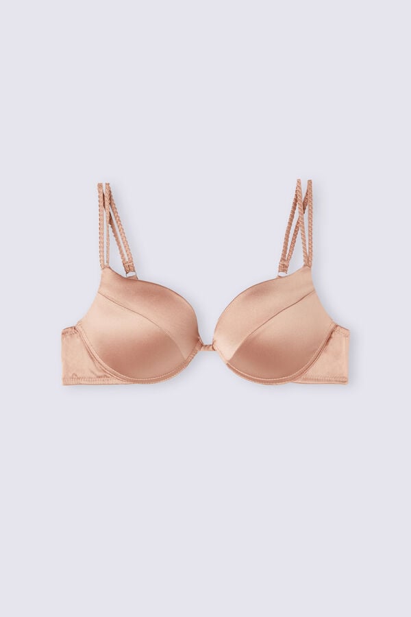 Women Intimissimi Simona Super Push-Up Silk Bra Pink | 3485910-YR