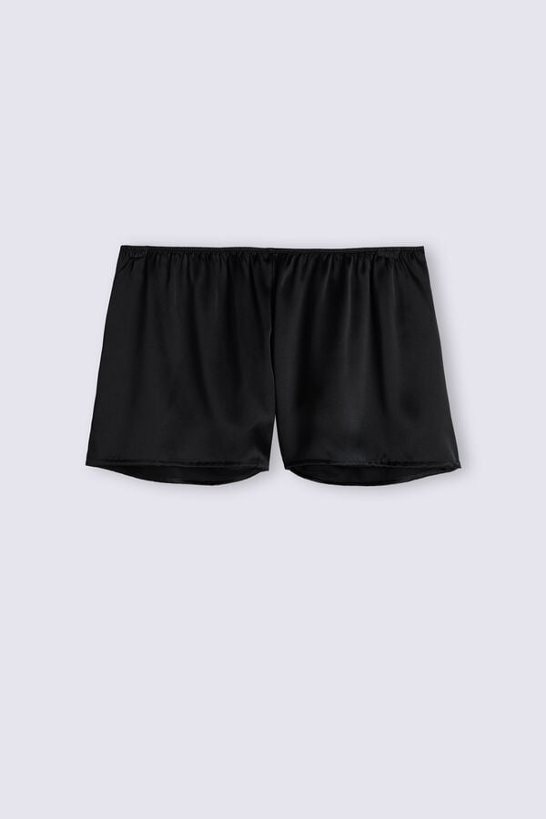 Women Intimissimi Smooth Silk-Satin Shorts Black | 0135497-FG