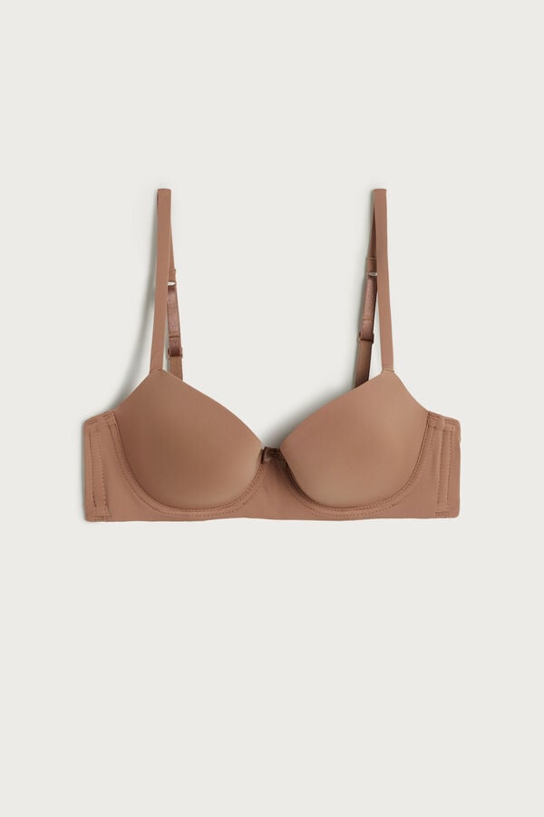 Women Intimissimi Sofia Microfiber Padded Balconette Bra Beige | 7219034-EG