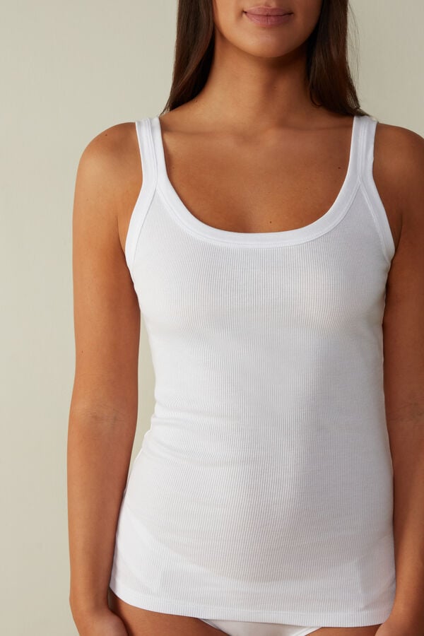 Women Intimissimi Superior Cotton Racer Back Tank Top White | 5268730-BG