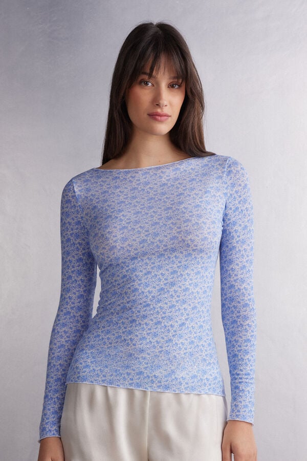 Women Intimissimi Sweet Talking Bateau Neck In Modal Ultralight With Cashmere Long Sleeve Flower | 2469513-PQ