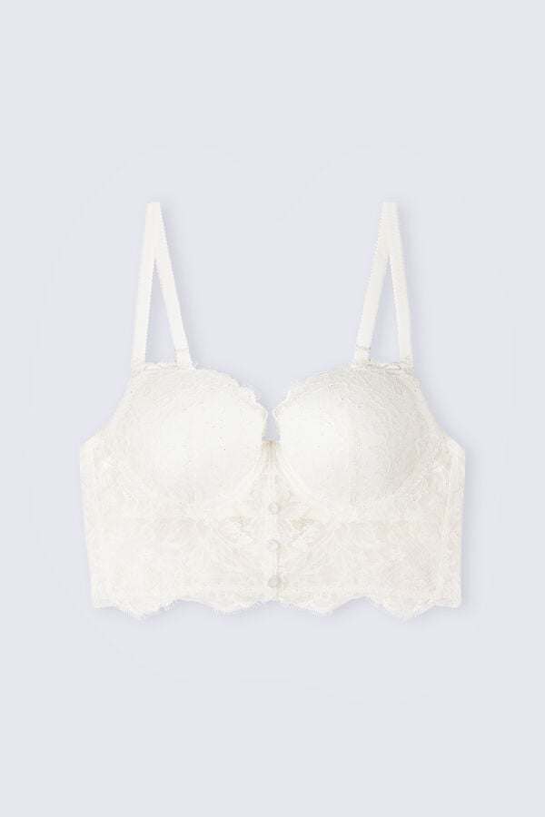 Women Intimissimi The Most Romantic Season Sofia Bustier Balconette Bra White | 7085924-EL