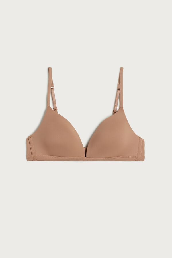 Women Intimissimi Tiziana Microfiber Triangle Bra Beige | 7894015-DN