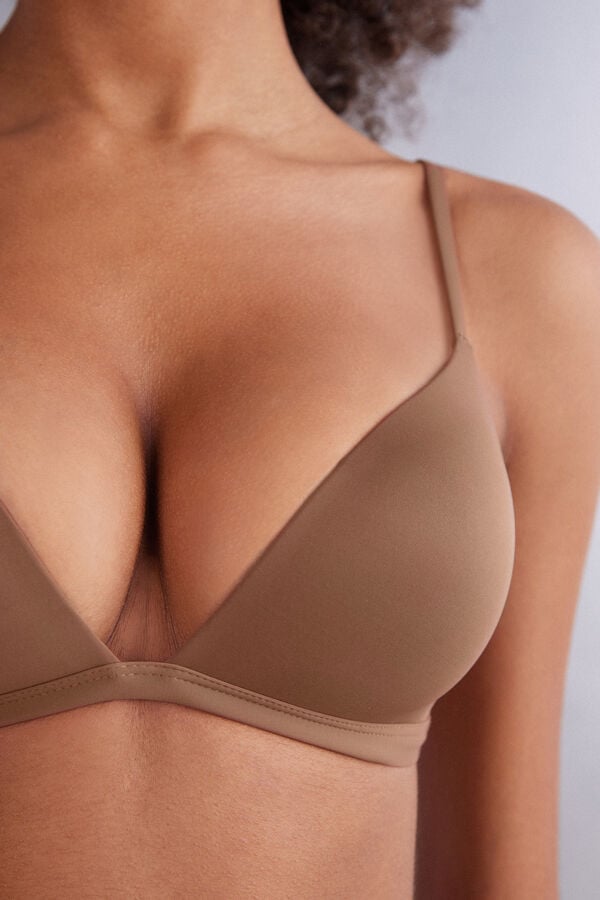 Women Intimissimi Tiziana Microfiber Triangle Bra Dark Beige | 8675921-CE