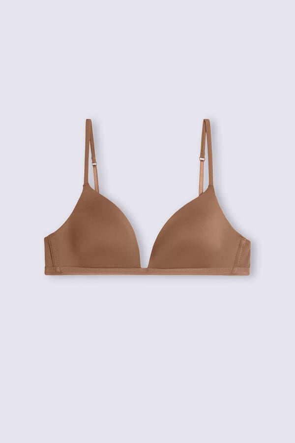 Women Intimissimi Tiziana Microfiber Triangle Bra Dark Beige | 8675921-CE