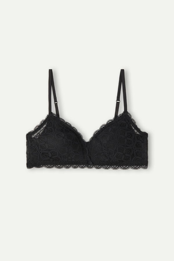 Women Intimissimi Tiziana Triangle Lace Bra Black | 6520798-UA