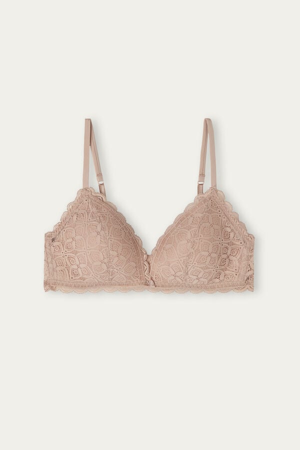 Women Intimissimi Tiziana Triangle Lace Bra Orange Beige | 3864157-PK