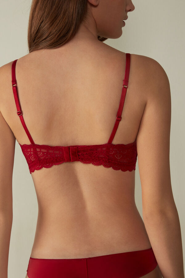 Women Intimissimi Tiziana Triangle Lace Bra Red | 2869317-ZK