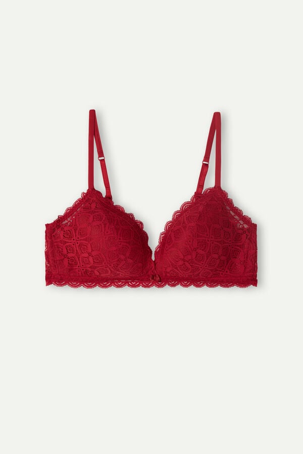 Women Intimissimi Tiziana Triangle Lace Bra Red | 2869317-ZK