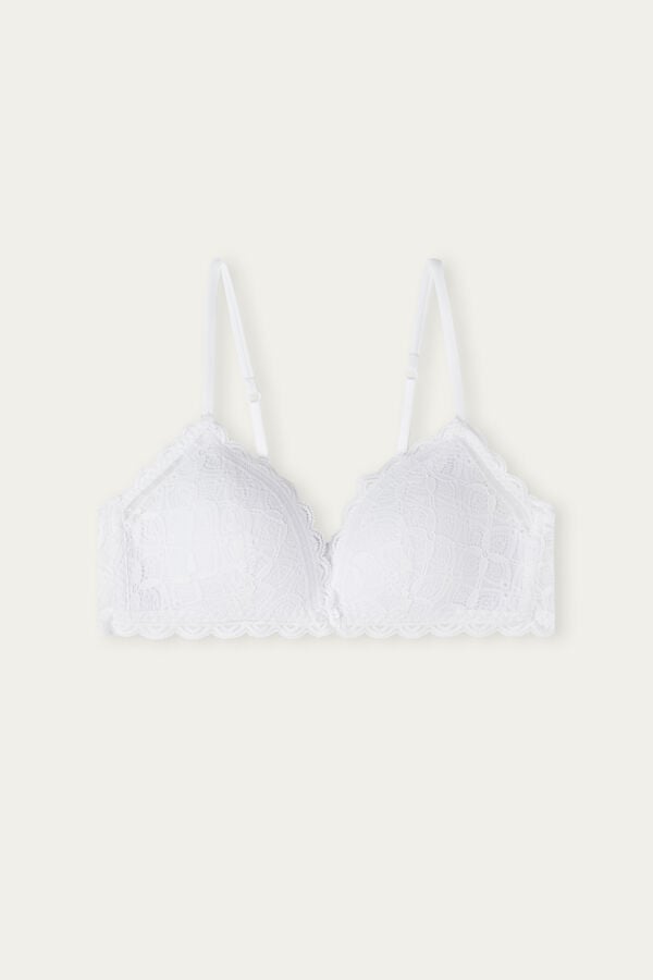 Women Intimissimi Tiziana Triangle Lace Bra White | 8715903-RG