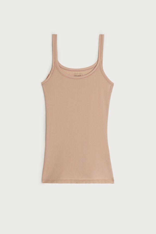 Women Intimissimi Ultralight Cotton Tank Top Orange Beige | 6091357-QJ