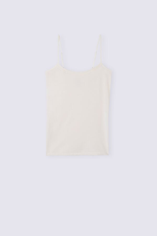 Women Intimissimi Wool Cotton Camisole Tank Top White | 1283576-DK