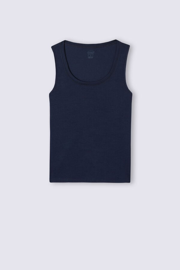 Women Intimissimi Wool Cotton Tank Top Blue | 3890176-JA