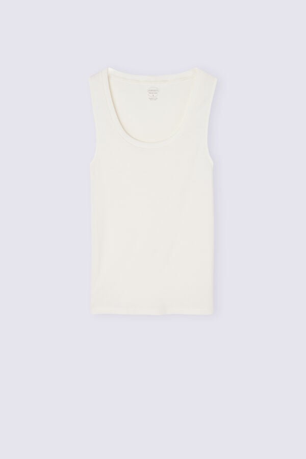 Women Intimissimi Wool Cotton Tank Top White | 1896730-PT